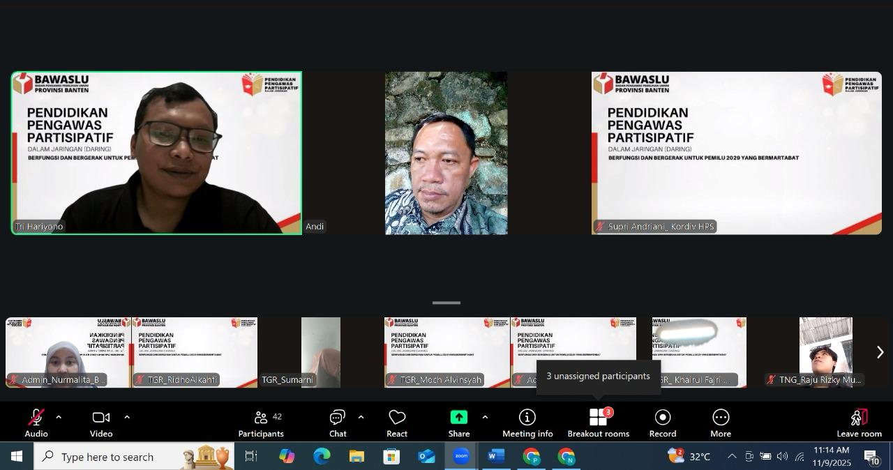 Bawaslu Kota Tangerang Gelar P2P Daring