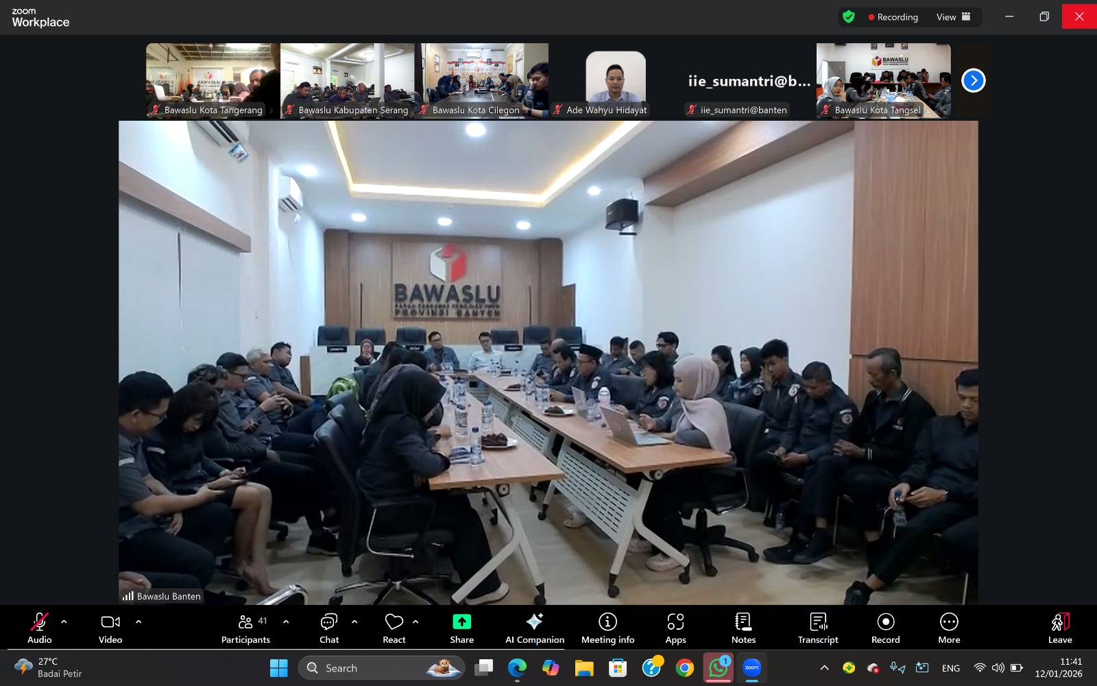 Bawaslu Banten Gelar Rapat Konsolidasi Secara Online