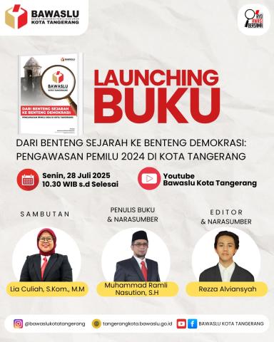 Poster Launching Buku Bawaslu Kota Tangerang